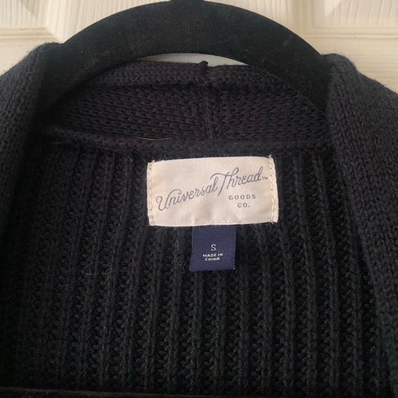 100% Cotton NWOT Universal Thread Black Knit Cardigan - Picture 2 of 10